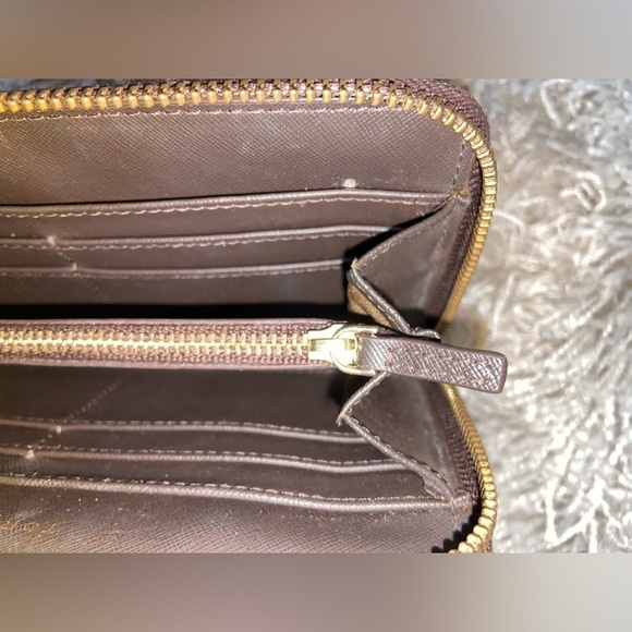 Tory Burch Women’s Classic Zip Around Wallet Robinson Stripe Gold Zipper - Picture 7 of 10